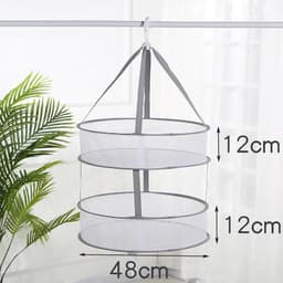 Hangend droognet - Kledingmand opvouwbaar - Kruiden drogen - Ademend mesh materiaal - 60 x 48 cm - Zwart — thumbnail 5