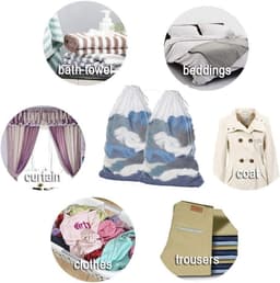 Mesh Waszakken Met Trekkoord 2 Stuks voor Wasmachine 60 x 90 cm Waszak Herbruikbare Waszakken voor Studentenhuis en Woning Organizer Waszak voor Reizen Delicates voor Bovenkleding Sokken Panty's Kousen en Babykleding — thumbnail 5