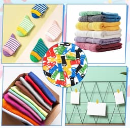Sokkenclips - 50 stuks - Droogrek tegen verlies - Sokkenclips voor wasmachine en droger - Kleurrijke sokkendroogclips - 5 kleuren - Sorteer- en opbergclips — thumbnail 3
