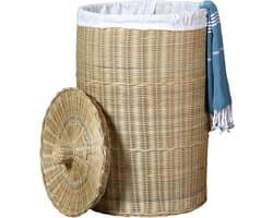 Wasverzamelaar met deksel – gevlochten wasmand van rotan, 75 L - opbergmand, opbergbox & opbergruimte