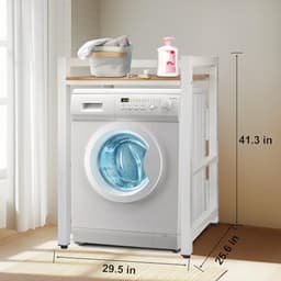Wasmachinekast met droogkast en verstelbare rekken - Draagvermogen 300 kg - Voor badkamer, keuken, balkon en wasruimte — thumbnail 3