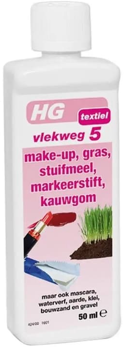 6 x HG - Wasruimte - Vlekweg 5 - Kauwgum, Make-Up & Gras - 50 ml - Vlekkenverwijderaar - Vlekken Uit Textiel - Hardnekkige Vlekken - Make-up Vlekken - Gras Vlekken — thumbnail 4