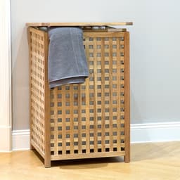 Wasmand walnoot met deksel - 75 L - naturel — thumbnail 3