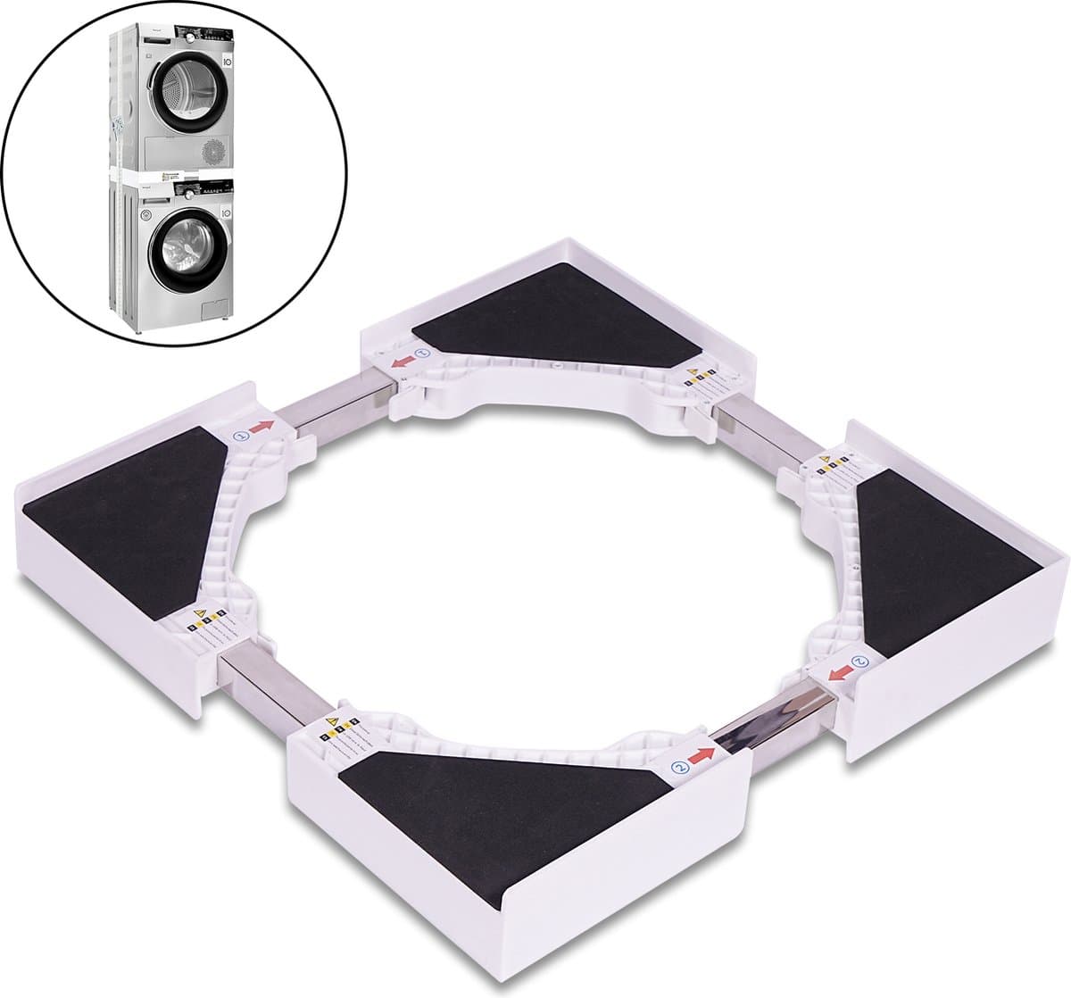 Vonia Tussenstuk wasmachine droger - Stapelkit wasmachine droger - Universeel - Verstelbaar - Wit — afbeelding 1