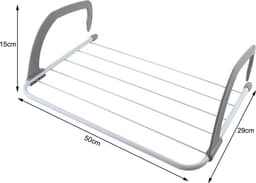 Wasrek / Droogrek voor aan Verwarming / Bad / Deur - 51 cm - Wasrekken - Wassen/kleding drogen - Droogrekken - Waslijnen - Grijs — thumbnail 2