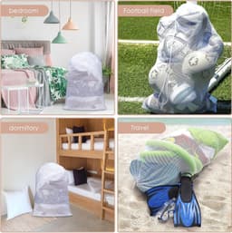 Drawstring Waszak 70x90cm - Robuuste Mesh Waszak voor Delicate Kleding, Geschikt voor Wasmachine, Duurzaam en Sterk Net — thumbnail 3