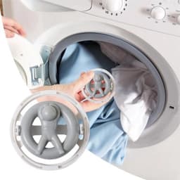 Pluisvanger voor wasmachine - Pluizenvanger en drogerballen - Wasgoed reinigen - Herbruikbare vanger voor dierenhaar - 10 cm - Grijs — thumbnail 2