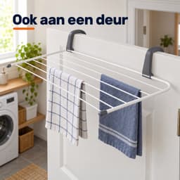 Dutch Standard Ophangbaar Droogrek - 67,5 x 40 x 13 cm - Inklapbaar - Voor Radiator, Deur en Balkon - Wit/Grijs — thumbnail 4