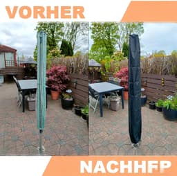 SnelShoppen - Waterdichte Roterende Waslijn Cover 180cm - Winddichte Bescherming voor Tuin, Terras en Balkon - Groen met Rits — thumbnail 5