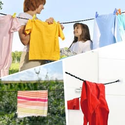 2 stuks reiskleding waslijn, uitschuifbare waslijn met haken en zuignap, draagbare elastische lijn, winddichte hanger voor buiten kamperen, wasdrogen — thumbnail 4