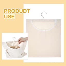 Wasknijpertas - Zak voor wasknijpers - Voor het opbergen van wasknijpers - 360 graden draaibare haak - 32 x 27 cm - Beige — thumbnail 3
