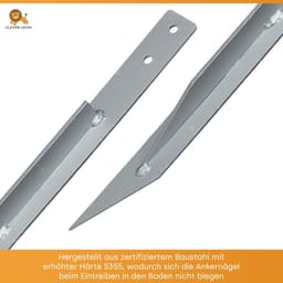 SnelShoppen - Pack van 4 Grondankers voor Schommel, Tuin, Speeltoren, Rozenboog - Galvaniseerd Staal, Inclusief Houten Schroeven, Veilig en Duurzaam — thumbnail 3