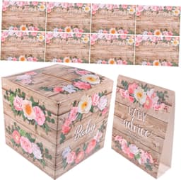 1set Shower Voorspellingskaarten Advieskaarten Met Cartoon Bloemmotief Voor Gender Reveal Party Shower Spelletjes — thumbnail 1
