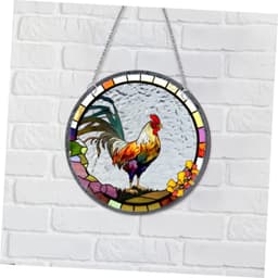 1set Decoratieve Acryl Haan Hangdecoratie Kleurige Raamdecoratie Voor Binnen Buiten Creatieve Wandversiering Voor Tuin Woonkamer — thumbnail 2