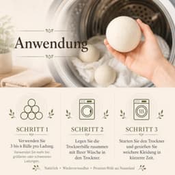 Natuurlijke Wasdrogerballen van Wol XL — thumbnail 4