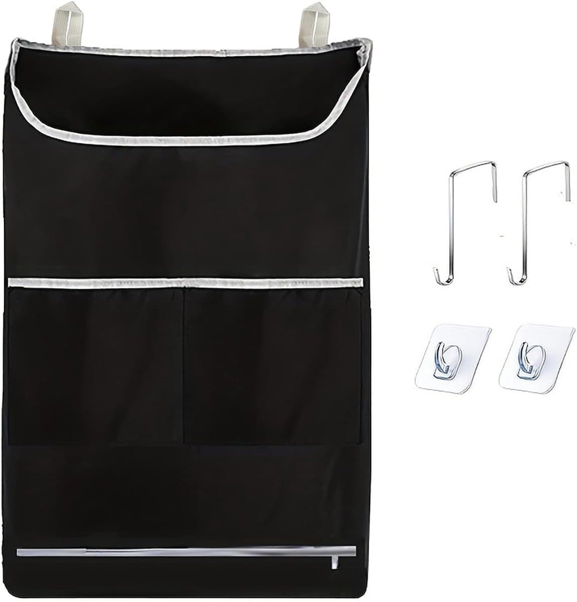 Vouwbare waszak voor vuile kleding, inclusief 2 haken en zuignappen, ideaal voor reizen en wasmachinegebruik — afbeelding 1