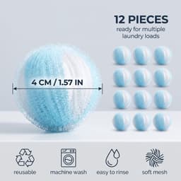 12 stuks ballen voor het opvangen van haren in de wasmachine, 4 cm, voor wasmachine en droger, herbruikbaar, voor het opvangen van haren van huisdieren, honden en katten — thumbnail 5