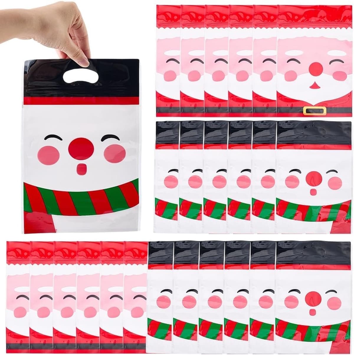 Kerst Treat Zakken - Gemengde Kleur - 225 x 155 mm - Zelfsluitende Plastic Zakjes - Voor Snoep en Cadeautjes — afbeelding 1