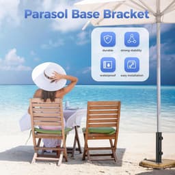 Parasolhouder voor balkon - Zwart - Universele Parasolbuis met PVC-reduceerringen - Verstelbare Standbuis voor Parasolstokken — thumbnail 5