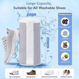 Schoenreinigingszak 360° rondomreiniging - Waszak voor schoenen - Herbruikbare waszak - 3D-netweefsel - Chenille-vezels - Effectieve vlekverwijdering — thumbnail 3