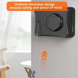 Uitbreidbare Waslijn - 5.1m Inklapbare Waslijn - Verstelbare Waslijn - Voor Binnen & Buiten Montagemogelijkheden - Droog Kleding Hangend — thumbnail 3