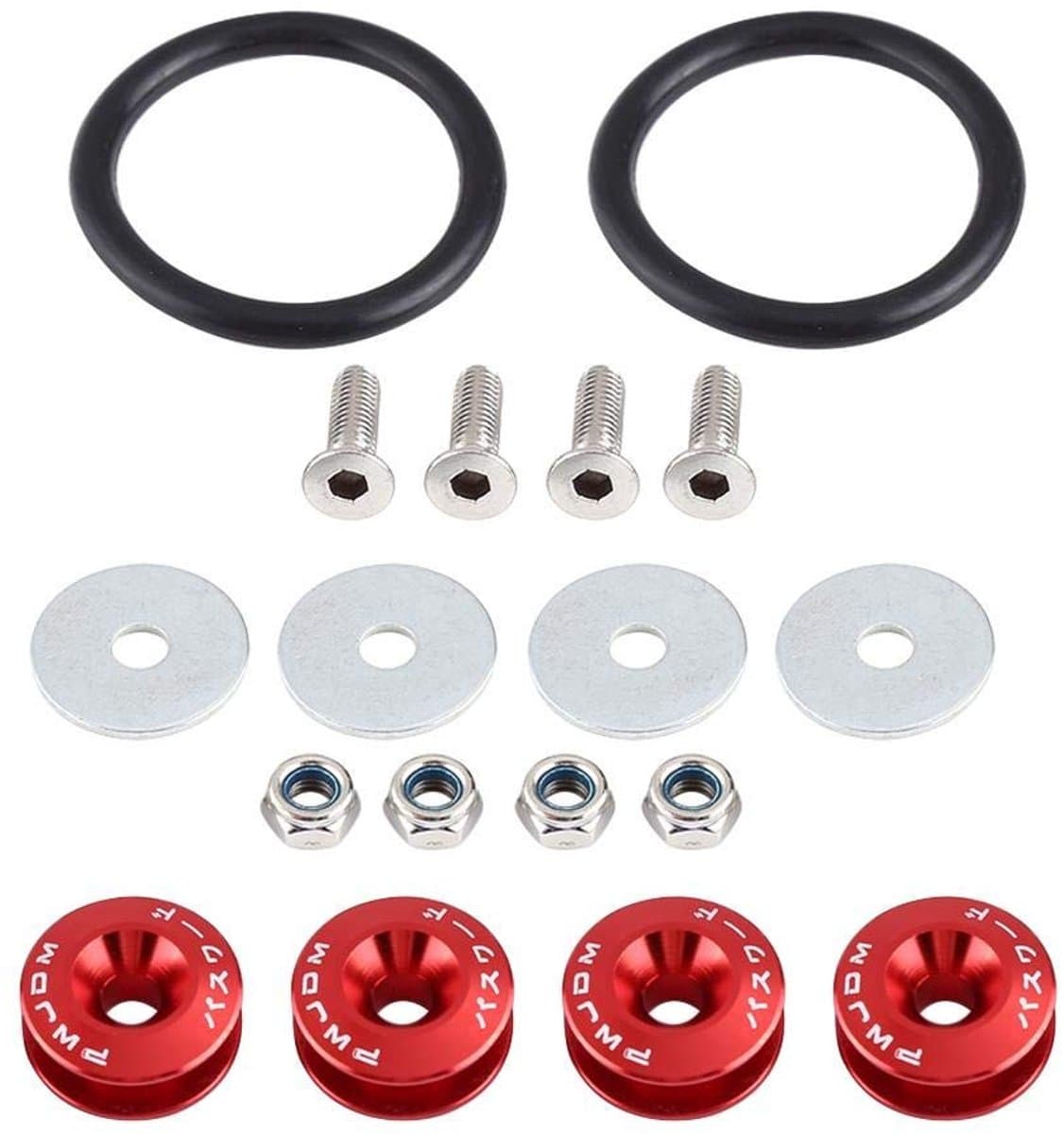 Dailygoods- Sluitring Aluminiumlegering - Bevestigingsset - Motorruimte - Schroef - O-ring - Eenvoudige installatie - Set van 4 stuks — afbeelding 1