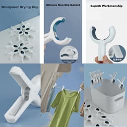 Dailygoods - 10 stuks Winddichte Wasknijpers - Antislip Grote Klem (Geel) — thumbnail 3