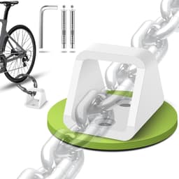 Fietsmuuranker - Grondanker - Diefstalpreventie - Verstevigd Ontwerp - 5 mm dik - Wit — thumbnail 1