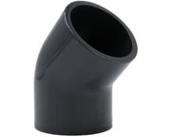 Bocht 50 mm 45° PN16 Lijm Grijs - bm071 | PVC-U koppeling 50 mm met 2 mofaansluitingen, ideaal voor zwembad, vijver, irrigatie, aquarium en afvoer.