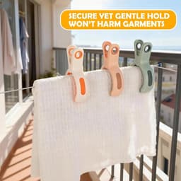 Grote handdoekclips (10 stuks) - Windbestendige strandhanddoekclips - Voor het vastmaken van handdoeken aan strandstoelen - Stevig en duurzaam - Veelzijdig, ook geschikt voor badkamers en wasruimtes - Oranje + Roze + Groen — thumbnail 5