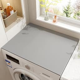 Wasmachine Drogerhoes - Apparaatmat Antislip - Apparaten Beschermen - Water Absorberend - 60x60cm - Lichtgrijs — thumbnail 1