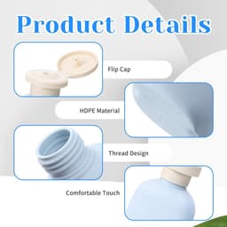 3.4 oz Plastic Kleine Reisshampoo Flessen, 4-Pack Lege Hervulbare Lekvrije Knijpflessen met Draaikoppeling voor Toiletartikelen Conditioner Lotion Crèmes Lichaamswas, Inclusief Etiketten (Groen, Blauw — thumbnail 4