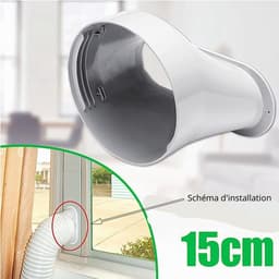Afvoerslang Airco Klimaat - Koppelstuk Mobiele Airco Afvoerslang - Airconditioning afvoerslang - Verlengstuk van de uitlaatpijp van de airconditioning - Geschikt voor Ø15cm - Wit - Accessoires voor draagbare airconditioners — thumbnail 4