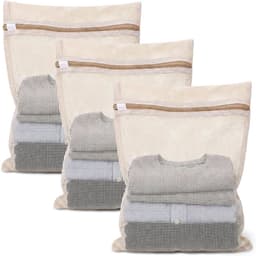Set van 3 Katoenen Wasnetten 15x12 inch met Sterke Rits - Ademend Reisnet voor Delicate Kleding, Ondergoed en Sokken - Ideaal voor Wassen en Opbergen — thumbnail 1