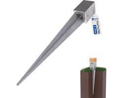 SnelShoppen - Posthouders met Spikes 71x71x750mm voor Tuin, Privacy Schermen en Hekken, Verzinkt Staal voor Stabiele Bevestiging