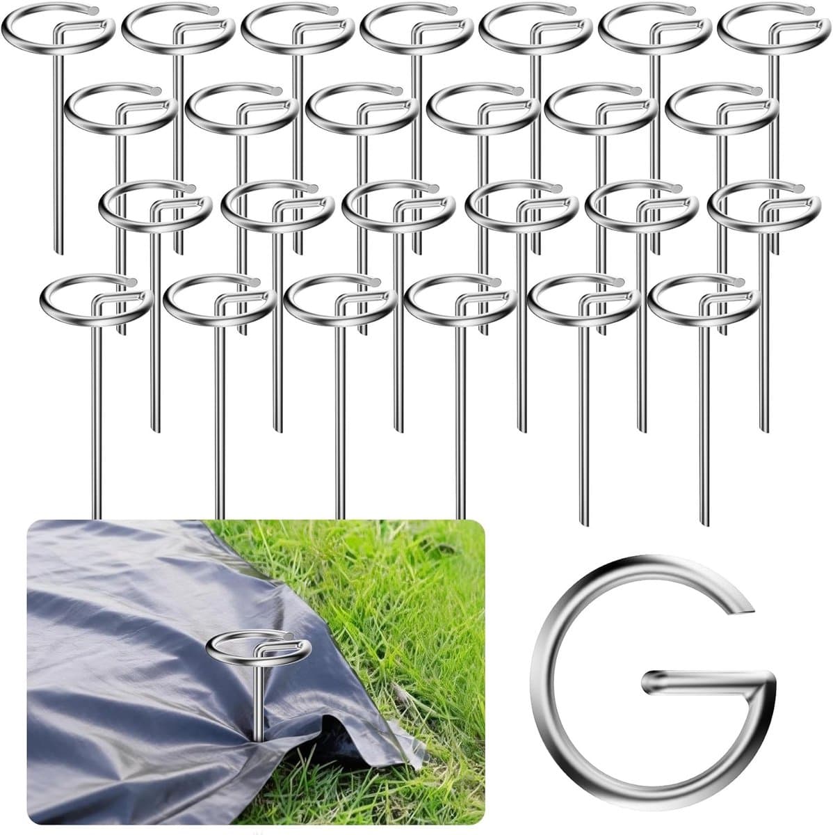 SnelShoppen - 100 Stuks Ø 4 mm Grondankers voor Worteldoek - Duurzaam Tuinaccessoire voor Stabilisatie en Bevestiging van Tuinmaterialen - Ideaal voor — afbeelding 1