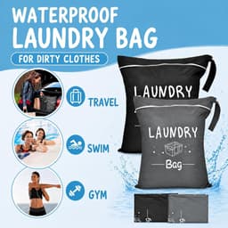 Waszakken set van 2 - waterdicht 38 x 48 cm - opvouwbaar met ritssluiting - ideaal voor reizen - ShopVlot — thumbnail 2