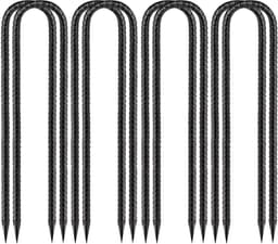 Omgoods- Grondanker U-vormig 30 cm - 8 stuks - Verzinkt Staal - Tentnagels - Grondpennen - Sterk en scherp - Tentharing — thumbnail 1