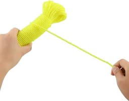 Nylon Waslijn - Kledinglijn Tuinsnoer - Buiten Drogen - Duurzaam Nylon Materiaal - 20 meter - Fluorescerend Geel — thumbnail 5