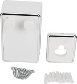 Uitbreidbare Wandgemonteerde Kledingrek Tot 4.2m - RVS Kledinglijn Voor Wandmontage en Hangende Kleding (Wit) — thumbnail 3