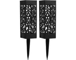 Grafvaas Set - Bloemenhouder - Herdenking Tonen - Stevig Grondanker - 2 stuks 19cm - Zwart