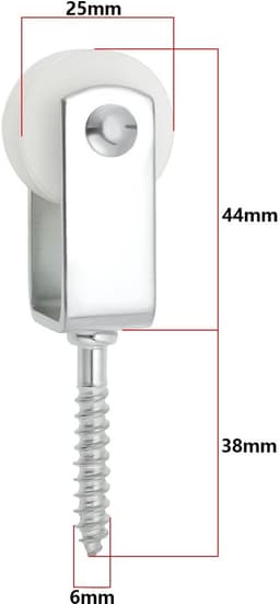 Dailygoods- Katrollen 25mm - Nylon Katrollen - Takel voor Binnen - Opknoping - Compacte Montage 38x6mm - Slijtvast en Ruimtebesparend - Waslijnkatrollen — thumbnail 2