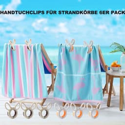 Dailygoods- Wasknijpers 6 Stuks - Winddichte Handdoekklemmen - Grote Strandhanddoekklemmen - Kunststof Wasknijpers - Konijnenoren Ontwerp - Hoogwaardig Materiaal — thumbnail 3