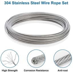 Dailygoods- Staalkabel 30 m - Roestvrij Staal 304 - PVC Coating - Bevestigingsvoorzieningen - Vingerhoed - Hoogwaardige Flexibiliteit - Draadkabel — thumbnail 4