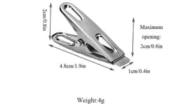 Dailygoods- Kledingpinnen 20 Stuks - Roestvrij Staal - Hitte- en Vorstbestendig - Duurzaam - Sterk Draagvermogen - 4.8cm x 1cm x 2cm - Wasknijpers — thumbnail 3