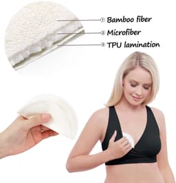 Dailygoods- Borstkussens 14 Stuks - Herbruikbare Bamboe Borstkussens - Wasbare Pads - Hypoallergene Kussens - Waterdichte Laag - Inclusief Opbergtas - Voedingspads — thumbnail 5