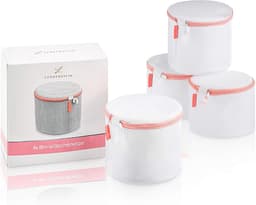 Set van 4 beha's, wasnetten voor wasmachine, waszak met ritssluiting, zacht gevoerd met roze naad, waszak voor sokken, beha's, ondergoed en lingerie — thumbnail 1