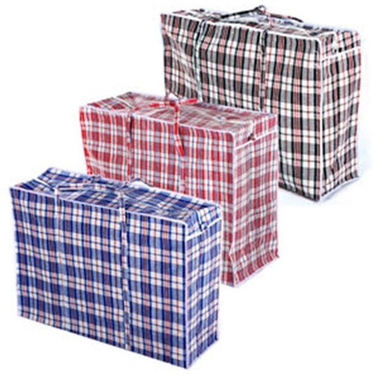 Waszakken - 3 Stuks - Sterk en Duurzaam - Opbergtas voor Kleding - Met Rits - Ideaal voor Verhuizen - Afmetingen 79x20x58,5 cm - Opbergzakken — afbeelding 1