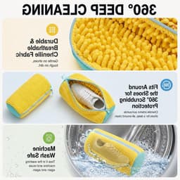 Waszak voor Schoenen met Verborgen Rits, Duurzaam Polyester, Ideaal voor Sneakers en Sportschoenen, Set van 2, Geel, Bescherming en Wasgemak — thumbnail 2