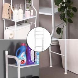 Wasmachinekast - Ombouw - 3-Laags - Badkamerkast - Vloerstaand - Stevig ijzer - Wit - 68x25x155 cm - Multifunctionele opbergruimte - Slimme ruimtewinner — thumbnail 3